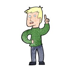 cartoon boy with idea N106