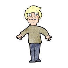 cartoon shocked man N156