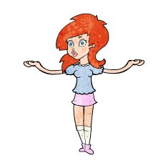 cartoon confused pretty girl N12