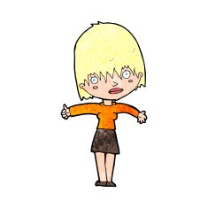cartoon curious woman N78