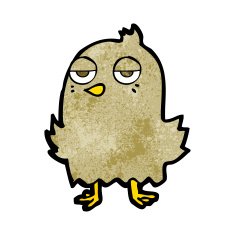 cartoon bored bird N13