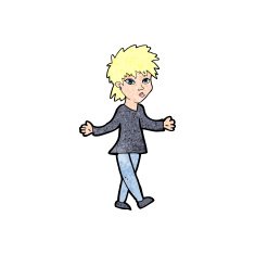 cartoon woman shrugging shoulders N619