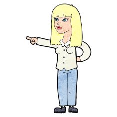 cartoon pretty woman pointing N50