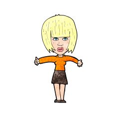 cartoon annoyed woman N246