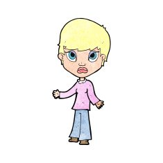 cartoon woman shrugging shoulders N620
