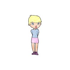 cartoon shy woman N64