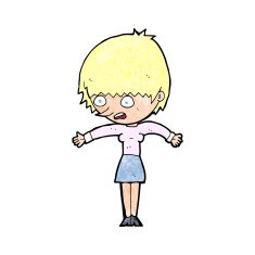 cartoon woman panicking N12