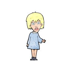 cartoon shocked woman N125