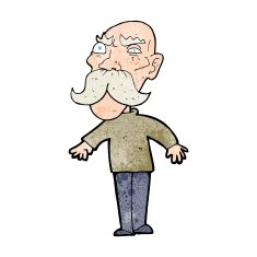 cartoon angry old man N190