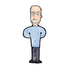 cartoon annoyed balding man N13