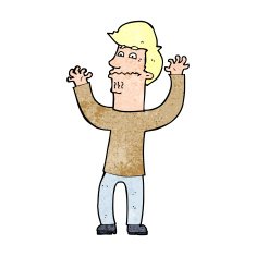 cartoon nervous man N202