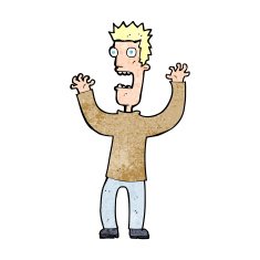 cartoon terrified man N361
