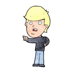 cartoon shocked man pointing N16