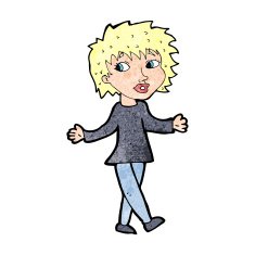 cartoon woman with no worries N48