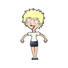 cartoon excited woman N174