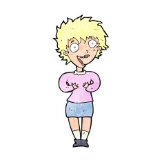 cartoon excited woman N175