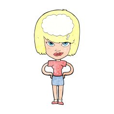 cartoon woman thinking N56