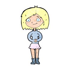cartoon happy woman N337