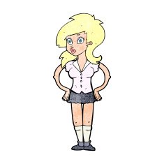 cartoon pretty woman N362