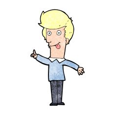 cartoon funny man with idea N12