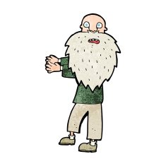 cartoon bearded old man N49