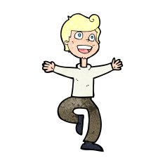 cartoon excited boy N191