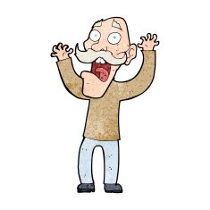 Cartoon old man getting a fright N13 free image download