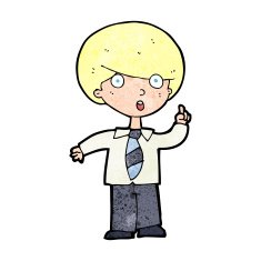 cartoon school boy answering question N62