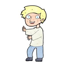cartoon excited boy N192