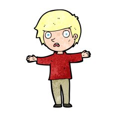 cartoon worried boy N40