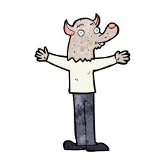 cartoon friendly werewolf N17