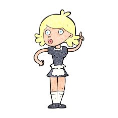 cartoon surprised maid N13