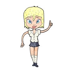 cartoon woman making point N25