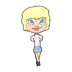 cartoon happy woman N338