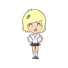 cartoon happy woman N339