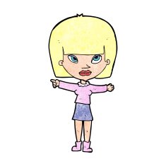 cartoon woman pointing N274