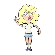 cartoon woman making point N26