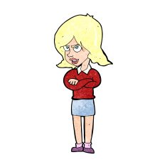 cartoon angry woman N23
