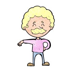cartoon man making camp gesture N40