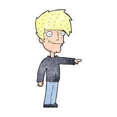 cartoon happy man pointing N76