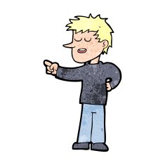 Cartoon Man Pointing N264