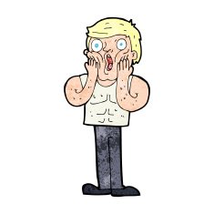 cartoon shocked gym man N19