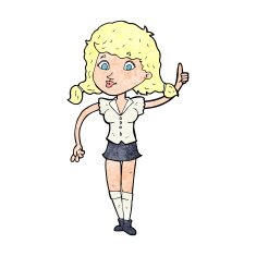 cartoon pretty woman with idea N89