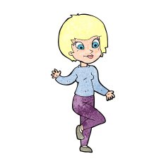 Cartoon Woman Waving N433
