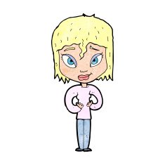 cartoon satisfied woman N13