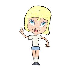 cartoon woman with idea N335