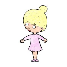 cartoon surprised woman N301