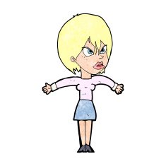 cartoon annoyed girl N33
