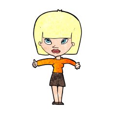 cartoon woman giving thumbs up symbol N85