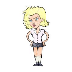 cartoon woman with hands on hips N290